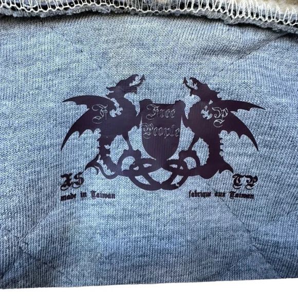 Free People Womens Jacket XS Black/Tan Sherpa Hood Reindeer Quilted - Picture 2 of 4